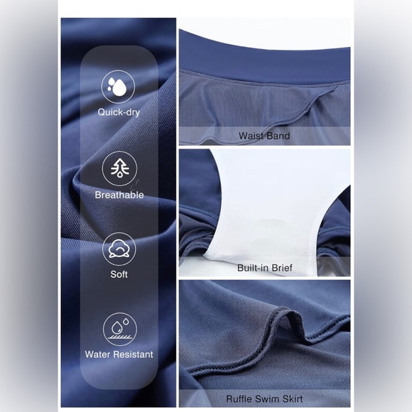 Activewear Ruffle Swim Skirt - Picture 3 of 7